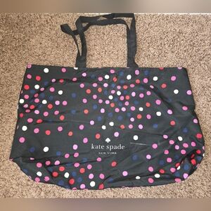 Kate Spade Black Tote with Colorful Polka Dots